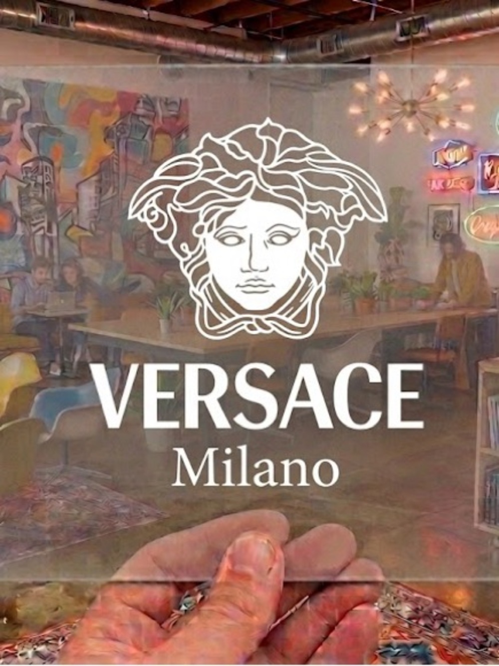 Versace White Medusa & Milano Logo Decal